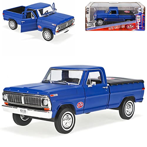 alles-meine.de GmbH Ford F*100 Pick-up Blau 5. Generation 1966-1972 1/24 Greenlight Modell Auto mit individiuellem Wunschkennzeichen von alles-meine.de GmbH