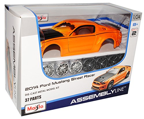 alles-meine.de GmbH Ford Mustang Coupe Orange V 2. Generation 2010-2014 39127 Bausatz Kit 1/24 Modell Auto mit individiuellem Wunschkennzeichen von alles-meine.de GmbH