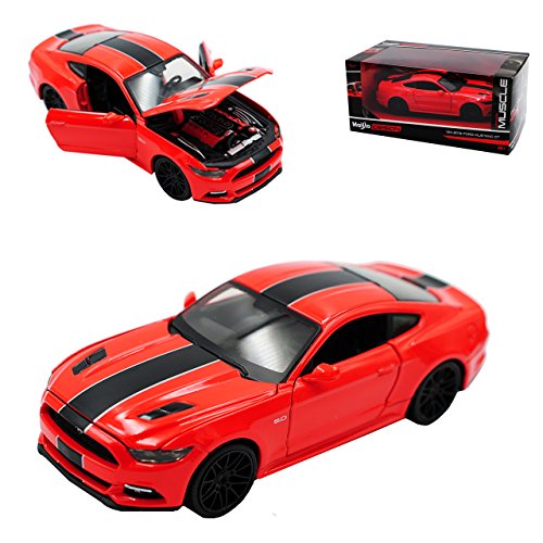 alles-meine.de GmbH Ford Mustang VI Coupe Tuning Rot mit Schwarz Ab 2014 1/24 Modell Auto mit individiuellem Wunschkennzeichen von alles-meine.de GmbH