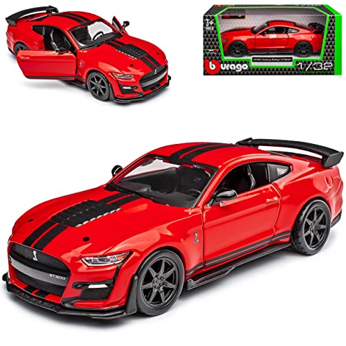 alles-meine.de GmbH Ford Shelby Mustang GT500 VI Coupe Rot mit Streifen in Schwarz Modell Ab 2014 Version Ab 2020 1/32 Burago Modell Auto mit individiuellem Wunschkennzeichen alles-meine.de GmbH Ford Shelby Mustang GT500 VI Coupe Rot mit Streifen in Schwarz Modell Ab 2014 Version Ab 2020 1/32 Burago Modell Auto mit individiuellem Wunschkennzeichen von alles-meine.de GmbH