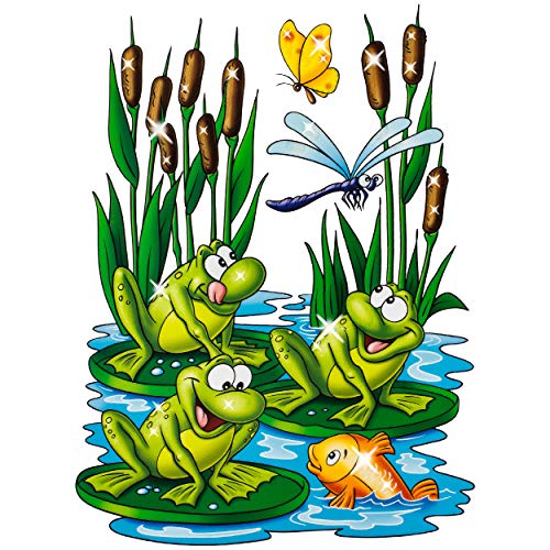 alles-meine.de GmbH Glitzer - Fensterbild Motivwahl Frösche & Fische im Wasser - statisch haftend - selbstklebend + wiederverwendbar - Set Sticker Fenstersticker Aufkleber - .. von alles-meine.de GmbH