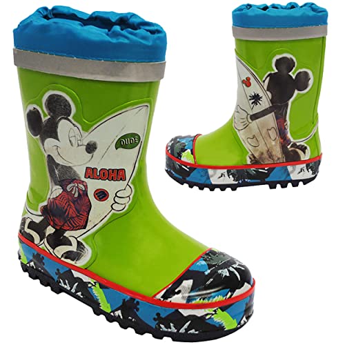 alles-meine.de GmbH Gummistiefel - Mickey Maus - Größe 26 - Naturkautschuk - mit Reflektor & langem Nylon Schaft - für Kinder/Jungen & Mädchen - Innenfutter Baumwolle/Reg.. von alles-meine.de GmbH