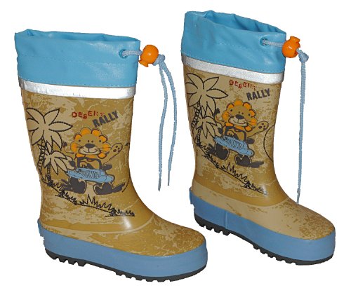 alles-meine.de GmbH Gummistiefel Tiger Auto Rally blau - mit Reflektor - Größe 20 - für Kinder Naturkautschuk Tiere Tier zum Schnüren von alles-meine.de GmbH