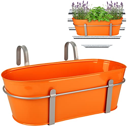alles-meine.de GmbH Hänge - Topf/Blumentopf/Balkonkasten Farbwahl Ø 50 cm - mit Haken - Metall - orange - oval - länglich - Hängend - Aufhängen - groß - mit Henkel - Eime.. von alles-meine.de GmbH