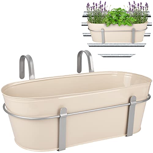 alles-meine.de GmbH Hänge - Topf/Blumentopf/Balkonkasten Farbwahl Ø 50 cm - mit Haken - Metall - weiß/Creme/wollweiß/Ecru/Champagner - oval - länglich - Hängend -.. alles-meine.de GmbH Hänge - Topf/Blumentopf/Balkonkasten Farbwahl Ø 50 cm - mit Haken - Metall - weiß/Creme/wollweiß/Ecru/Champagner - oval - länglich - Hängend -.. von alles-meine.de GmbH
