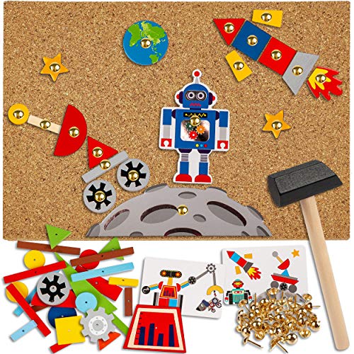 alles-meine.de GmbH Hammerspiel - 163 Teile Roboter & Weltraum/für Kinder - Klopfspiel Nagelspiel - Hämmerchenspiel - Holz bunt Nagel Hammer - Hämmerchen mit Korkplatte & Vor.. alles-meine.de GmbH Hammerspiel - 163 Teile Roboter & Weltraum/für Kinder - Klopfspiel Nagelspiel - Hämmerchenspiel - Holz bunt Nagel Hammer - Hämmerchen mit Korkplatte & Vor.. von alles-meine.de GmbH
