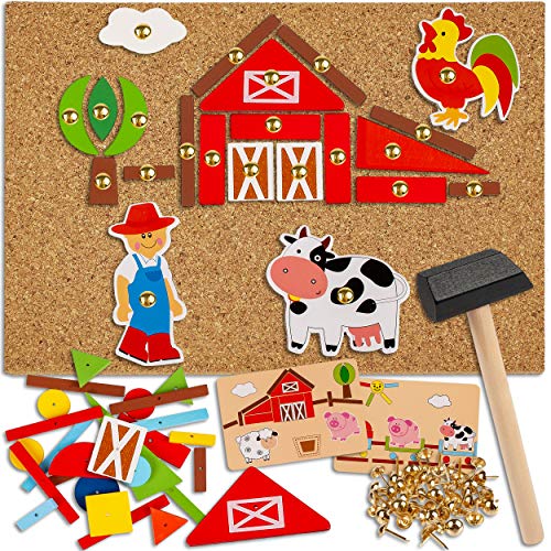 alles-meine.de GmbH Hammerspiel - 178 Teile Bauernhof & Tiere/für Kinder - Klopfspiel Nagelspiel - Hämmerchenspiel - Holz bunt Nagel Hammer - Hämmerchen mit Korkplatte & Vorl.. alles-meine.de GmbH Hammerspiel - 178 Teile Bauernhof & Tiere/für Kinder - Klopfspiel Nagelspiel - Hämmerchenspiel - Holz bunt Nagel Hammer - Hämmerchen mit Korkplatte & Vorl.. von alles-meine.de GmbH