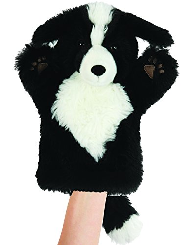 Handpuppe Border Collie/Hund Rüde Hunde Welpe schwarz - Tier Haustier Bauernhof/Handspielpuppe - Kuscheltier - für Kinder & Erwachsene von alles-meine.de GmbH