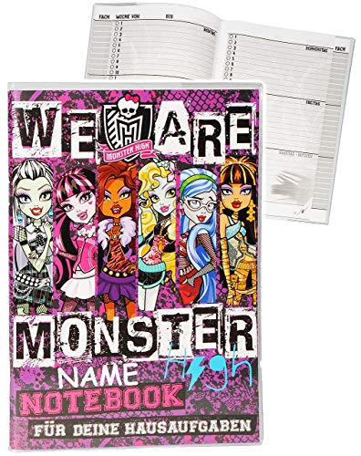 alles-meine.de GmbH Hausaufgabenheft - Monster High - schaurig schräg - incl. Name - für Faule - ohne Vortragen der Stunden ! - Schule - incl. Schutzhülle & bunten Seiten - f.. von alles-meine.de GmbH