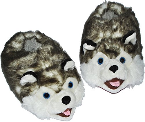 alles-meine.de GmbH Hausschuh/Pantoffel - Hund Husky - Größe Gr. 26-48 Plüschhausschuh/Tier - Tiere - für Kinder & Erwachsene - Plüsch/Winterhausschuhe - Hausschuhe.. von alles-meine.de GmbH