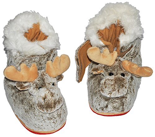 alles-meine.de GmbH Hausschuh Elch - SUPERWARM - Gr. 23-24 - 25-26 - gefütterter Plüschhausschuh/Boots/Hüttenstiefel - Hausstiefel Stiefel warm Tier Tiere/für Kinder Gr.. von alles-meine.de GmbH