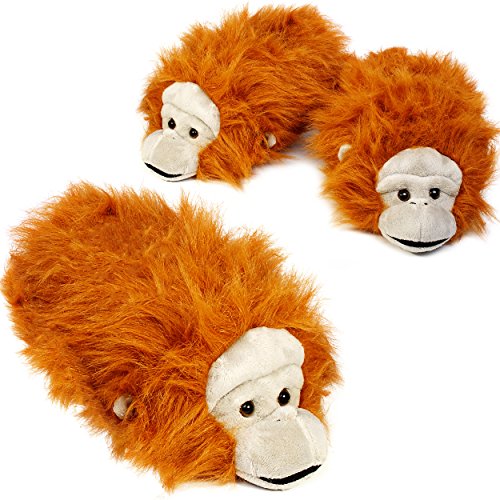 alles-meine.de GmbH Hausschuhe/Pantoffel - AFFE - Orang Utan - incl. Name - Größe Gr. 36-37 - 38-39 - 40-41__ schön warm__ Plüschhausschuh/Tier - Tiere - für Kind.. von alles-meine.de GmbH