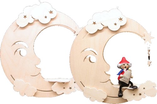 alles-meine.de GmbH Holz Bastelset 3-D - beleuchtetes Fensterbild Mond - komplett ausgesägt mit/zum selber basteln - incl. Beleuchtung ! - Echt Erzgebirge - hergestellt in Deut.. von alles-meine.de GmbH