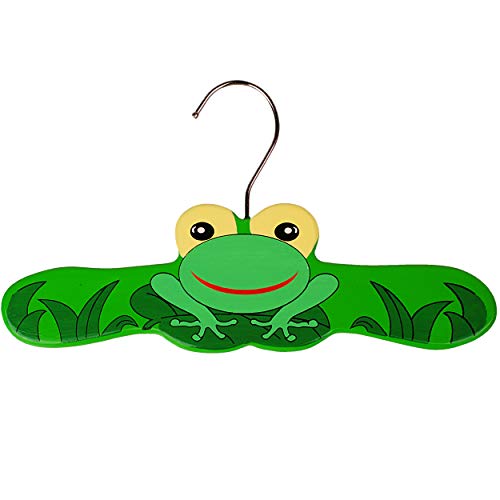 alles-meine.de GmbH Holz Kleiderbügel - Frosch - 30,5 cm - Holzkleiderbügel - mit Metall Haken - für Kinder Mädchen Jungen - Kinderkleiderbügel Baby Babykleiderbügel gemalt bunt .. von alles-meine.de GmbH