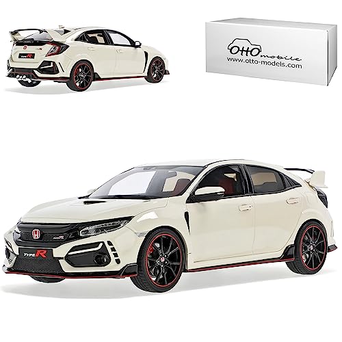 alles-meine.de GmbH Hon-da Civic Type-R 10. Generation Limousine Weiss 2015-2022 Nr 388 1/18 Otto Modell Auto mit individiuellem Wunschkennzeichen von alles-meine.de GmbH