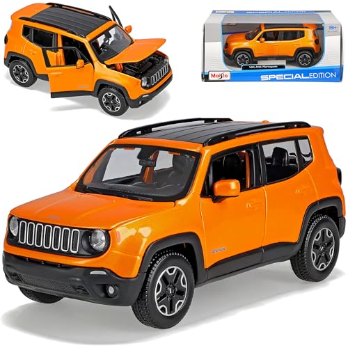 alles-meine.de GmbH Jeep Renegade SUV Orange Ab 2014 1/24 Modell Auto mit individiuellem Wunschkennzeichen von alles-meine.de GmbH