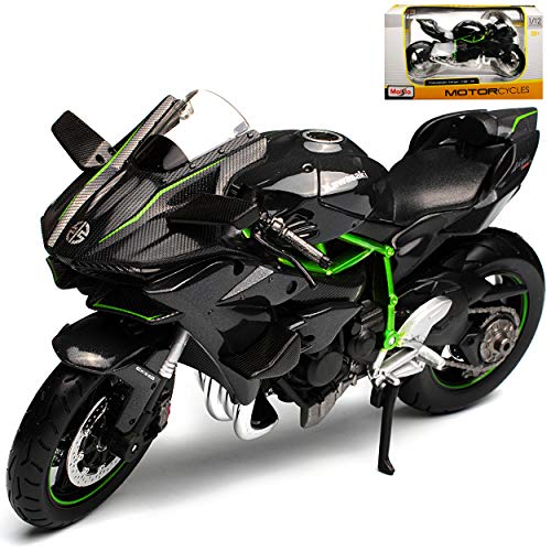 alles-meine.de GmbH Kawasaki Ninja H2R Karbon Schwarz Ab 2014 1/12 Modell Motorrad mit individiuellem Wunschkennzeichen von alles-meine.de GmbH