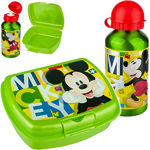 Kinder Geschirr & Zubehör Verschiedene Artikel frei wählbar Disney - Mickey Mouse - Set: Trinkflasche + Lunchbox/Brotdose - BPA frei - Brotbüchse Küche .. von alles-meine.de GmbH