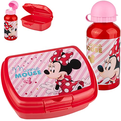 Kinder Geschirr & Zubehör Verschiedene Artikel frei wählbar Disney - Minnie Mouse - Set: Trinkflasche + Lunchbox/Brotdose - BPA frei - Brotbüchse Küche .. von alles-meine.de GmbH