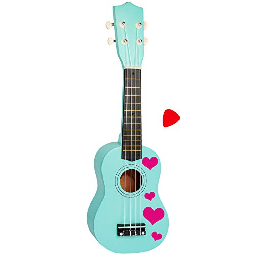 alles-meine.de GmbH Kinder - Gitarre/Ukulele - aus Holz - Motiv & Farbwahl - türkis blau & Herzen pink - hochwertige Konzertgitarre - 55 cm - Klassik - akustische - Kindergitar.. alles-meine.de GmbH Kinder - Gitarre/Ukulele - aus Holz - Motiv & Farbwahl - türkis blau & Herzen pink - hochwertige Konzertgitarre - 55 cm - Klassik - akustische - Kindergitar.. von alles-meine.de GmbH