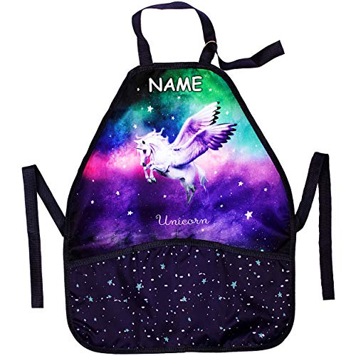 alles-meine.de GmbH Kinderschürze/Schürze - Einhorn - Pegasus/Unicorn - inkl. Name - größenverstellbar - mit 2 Taschen - mitwachsend - universal/beschichtet & wasserdicht -.. von alles-meine.de GmbH