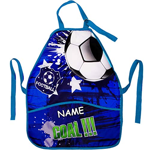 alles-meine.de GmbH Kinderschürze/Schürze - Fußball - Ball Football - inkl. Name - größenverstellbar - mit 2 Taschen - mitwachsend - universal/beschichtet & wasserdicht - für.. von alles-meine.de GmbH