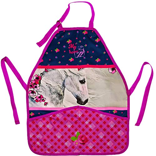 alles-meine.de GmbH Kinderschürze/Schürze - Pferd - Pferdemotiv - größenverstellbar - mit 2 Taschen - mitwachsend - universal/beschichtet & wasserdicht - für Mädchen - malen .. von alles-meine.de GmbH