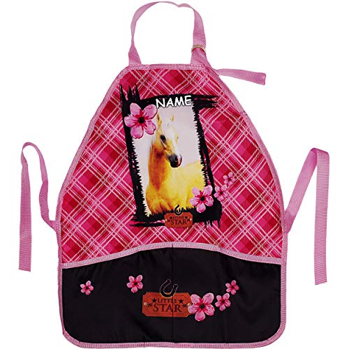 alles-meine.de GmbH Kinderschürze/Schürze - Pferd & Blumen - inkl. Name - größenverstellbar - mit 2 Taschen - mitwachsend - universal/beschichtet & wasserdicht - für Mädchen .. von alles-meine.de GmbH