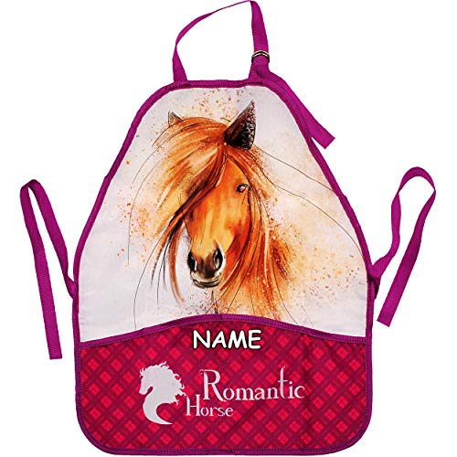 alles-meine.de GmbH Kinderschürze/Schürze - Pferde - Pferdemotiv - inkl. Name - größenverstellbar - mit 2 Taschen - mitwachsend - universal/beschichtet & wasserdicht - für Mä.. von alles-meine.de GmbH