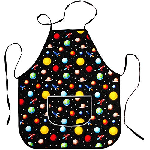 alles-meine.de GmbH Kinderschürze/Schürze - Weltraum - Planeten/Raumschiff & Rakete - 2 bis 8 Jahre - mitwachsend - größenverstellbar & mit Tasche - beschichtet & wasserdicht.. von alles-meine.de GmbH