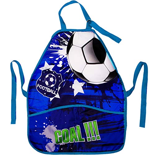 alles-meine.de GmbH Kinderschürze/Schürze - Fußball - Ball Football - größenverstellbar - mit 2 Taschen - mitwachsend - universal/beschichtet & wasserdicht - für Jungen - mal.. von alles-meine.de GmbH