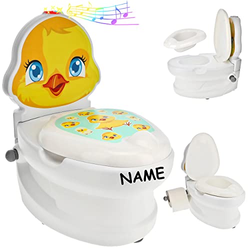 alles-meine.de GmbH Kindertoilette/Töpfchen Spülgeräusch + Licht Ente - inkl. Name mit Wasserspülung Sound - Nachttopf/Babytopf - mit Deckel - weiß - Musik - Toilettent.. alles-meine.de GmbH Kindertoilette/Töpfchen Spülgeräusch + Licht Ente - inkl. Name mit Wasserspülung Sound - Nachttopf/Babytopf - mit Deckel - weiß - Musik - Toilettent.. von alles-meine.de GmbH