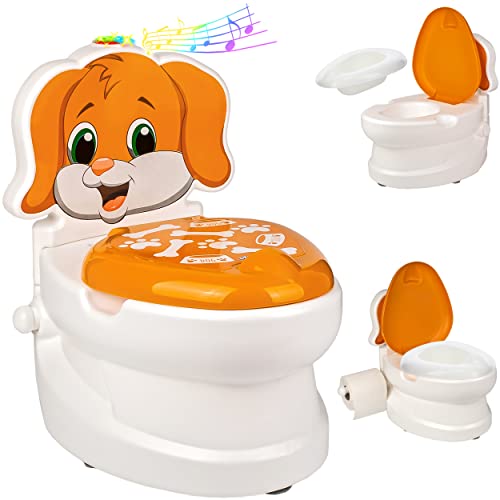 alles-meine.de GmbH Kindertoilette/Töpfchen Spülgeräusch + Licht Hund mit Wasserspülung Sound - Nachttopf/Babytopf - mit Deckel - weiß - Musik - Toilettentrainer - Baby.. von alles-meine.de GmbH