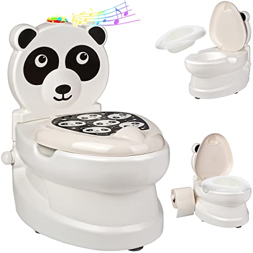 alles-meine.de GmbH Kindertoilette Spülgeräusch + Licht Effekt - Wasserspülung Modell wählbar Töpfchen/Nachttopf/Babytopf - mit Deckel - weiß - Musik - Toilettentrainer.. von alles-meine.de GmbH