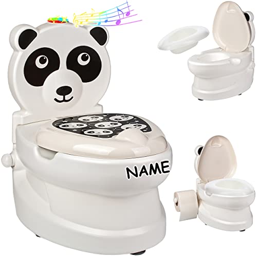 alles-meine.de GmbH Kindertoilette Spülgeräusch + Licht Effekt - Wasserspülung Modell wählbar inkl. Name -Töpfchen/Nachttopf/Babytopf - mit Deckel - weiß - Musik - Toil.. von alles-meine.de GmbH