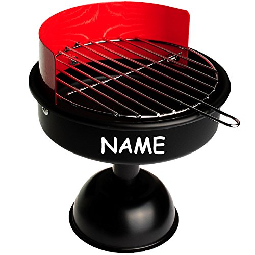 alles-meine.de GmbH Kleiner Mini - BBQ Grill - inkl. Name - WIRKLICH Funktionierend ! - aus Metall/Chrom - Miniatur - Barbecue Garten Party - Miniaturgrill - wasserdicht / .. von alles-meine.de GmbH