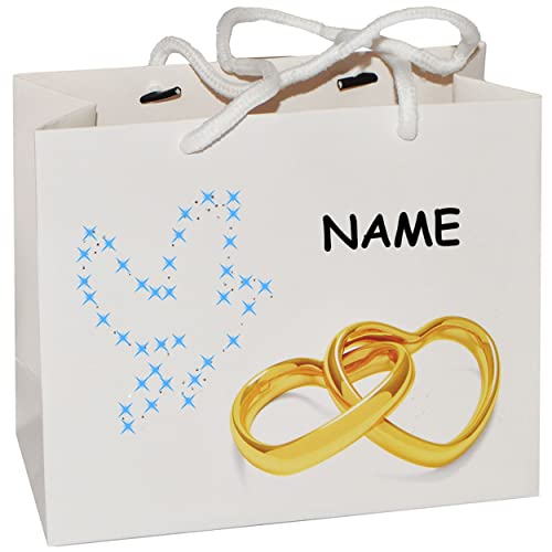 alles-meine.de GmbH LED blinkend - Geschenkbeutel/Geschenktasche - incl. Namen - Hochzeit Eheringe - mit Batterie - Geschenktüte Tüte Beutel Tasche - ideal zum Geburtstag, Hoch.. von alles-meine.de GmbH