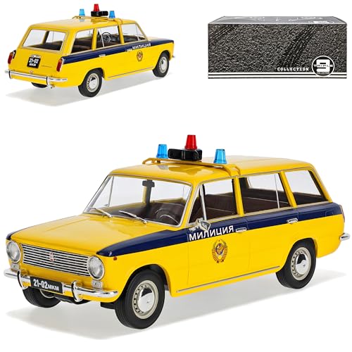 alles-meine.de GmbH Lada 2102 1500 Kombi Polizei Gelb Russland 1973-1984 1/18 Triple 9 Modell Auto mit individiuellem Wunschkennzeichen von alles-meine.de GmbH