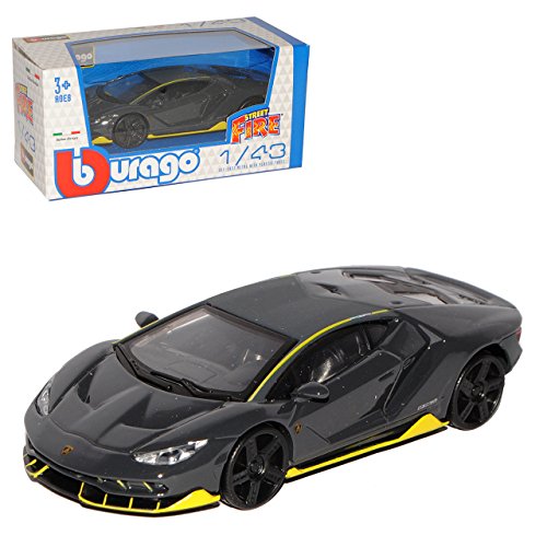 alles-meine.de GmbH Lamborgihini Centenario LP770-4 Coupe Grau Schwarz Ab 2016 1/43 Burago Modell Auto mit individiuellem Wunschkennzeichen von alles-meine.de GmbH