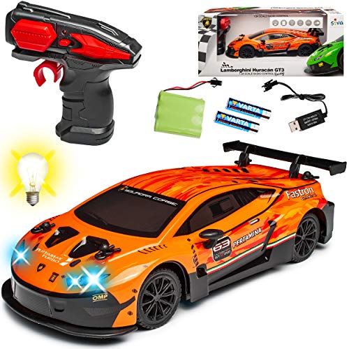 alles-meine.de GmbH Lamborgihini Huracan GT3 Coupe Orange 2,4 GHz RC Funkauto mit Beleuchtung und Akkupack 1/24 Siva Modell Auto von alles-meine.de GmbH