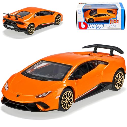 alles-meine.de GmbH Lamborgihini Huracan Performante Coupe Orange Modell Ab 2014 Version Ab 2017 1/43 Burago Modell Auto mit individiuellem Wunschkennzeichen von alles-meine.de GmbH