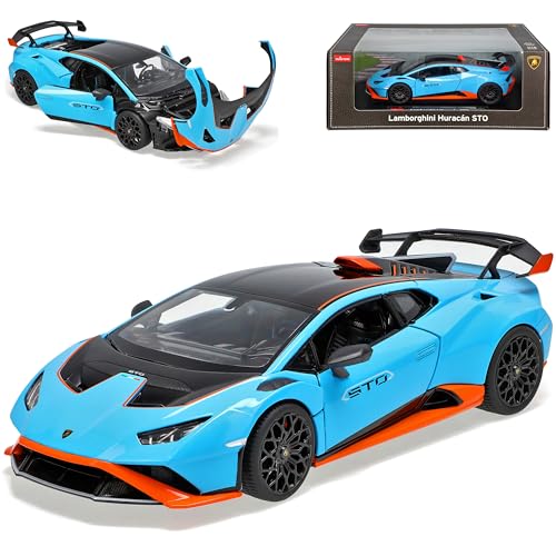 alles-meine.de GmbH Lamborgihini Huracan STO Coupe Blau Modell ab 2014 Version Ab 2021 1/18 Modell Auto mit individiuellem Wunschkennzeichen von alles-meine.de GmbH
