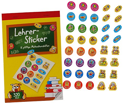 alles-meine.de GmbH Lehrersticker Sticker 320 Stück,8 Verschiedene Motive Schule Lehrer von alles-meine.de GmbH