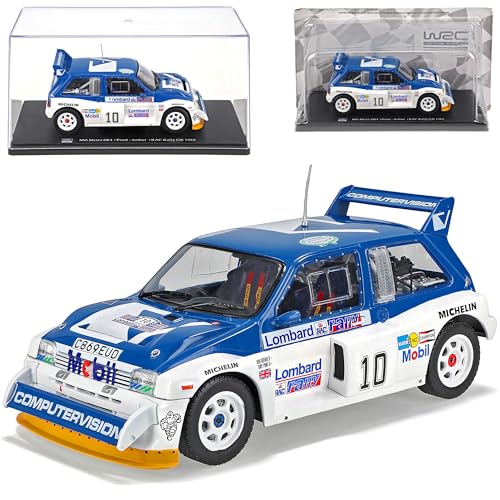 alles-meine.de GmbH MG Metro 6R4 Pond Arthur RAC Rally GB 1985 mit Sockel und Vitrine 1/24 Modell Auto mit individiuellem Wunschkennzeichen von alles-meine.de GmbH