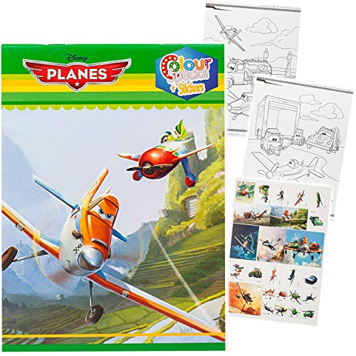 alles-meine.de GmbH Malbuch/Malblock - A5 - Planes - Flugzeug Dusty - mit vielen Sticker & Aufkleber - 32 Seiten - Mädchen - Dickes Kindermalbuch - für Stifte & Wassermalfarben.. von alles-meine.de GmbH