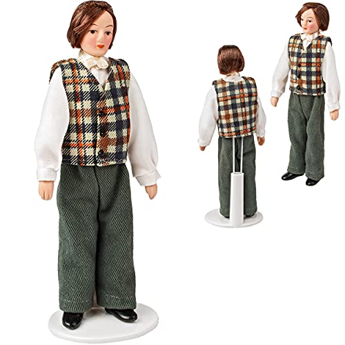 alles-meine.de GmbH Mann - Puppe für Puppenstube Maßstab 1:12 - Porzellan Puppen Biegepuppe - Nostalgie Porzellanpuppe Miniatur - Vater Sammlerpuppe - Sammelpuppe von alles-meine.de GmbH