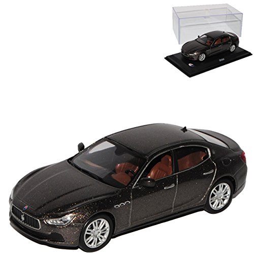 alles-meine.de GmbH Maserati Ghibli Limousine Grau Braun Ab 2013 1/43 Modellcarsonline Modell Auto mit individiuellem Wunschkennzeichen von alles-meine.de GmbH