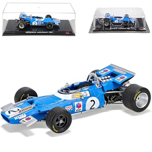 alles-meine.de GmbH Matra MS 80 Jackie Stewart 1969 Formel 1 mit Sockel und Vitrine 1/24 Modell Auto mit individiuellem Wunschkennzeichen von alles-meine.de GmbH
