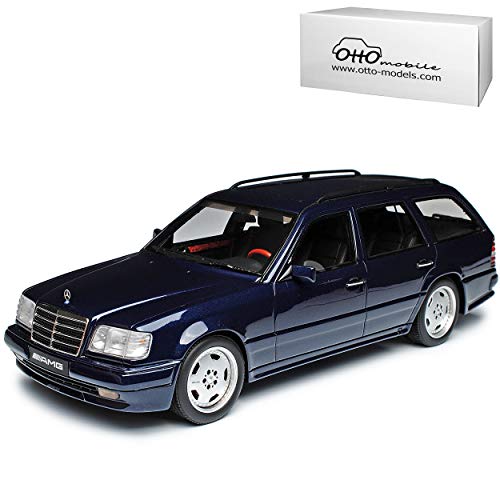 alles-meine.de GmbH Mercedes-B E-Klasse T-Modell S124 AMG E36 Kombi Dunkel Blau 1984-1997 Nr 753 1/18 Otto Mobile Modell Auto mit individiuellem Wunschkennzeichen von alles-meine.de GmbH