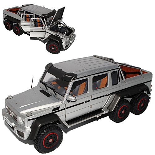 alles-meine.de GmbH Mercedes-B G-Klasse G63 AMG 6x6 Silber 76301 1/18 AutoArt Modell Auto mit individiuellem Wunschkennzeichen von alles-meine.de GmbH